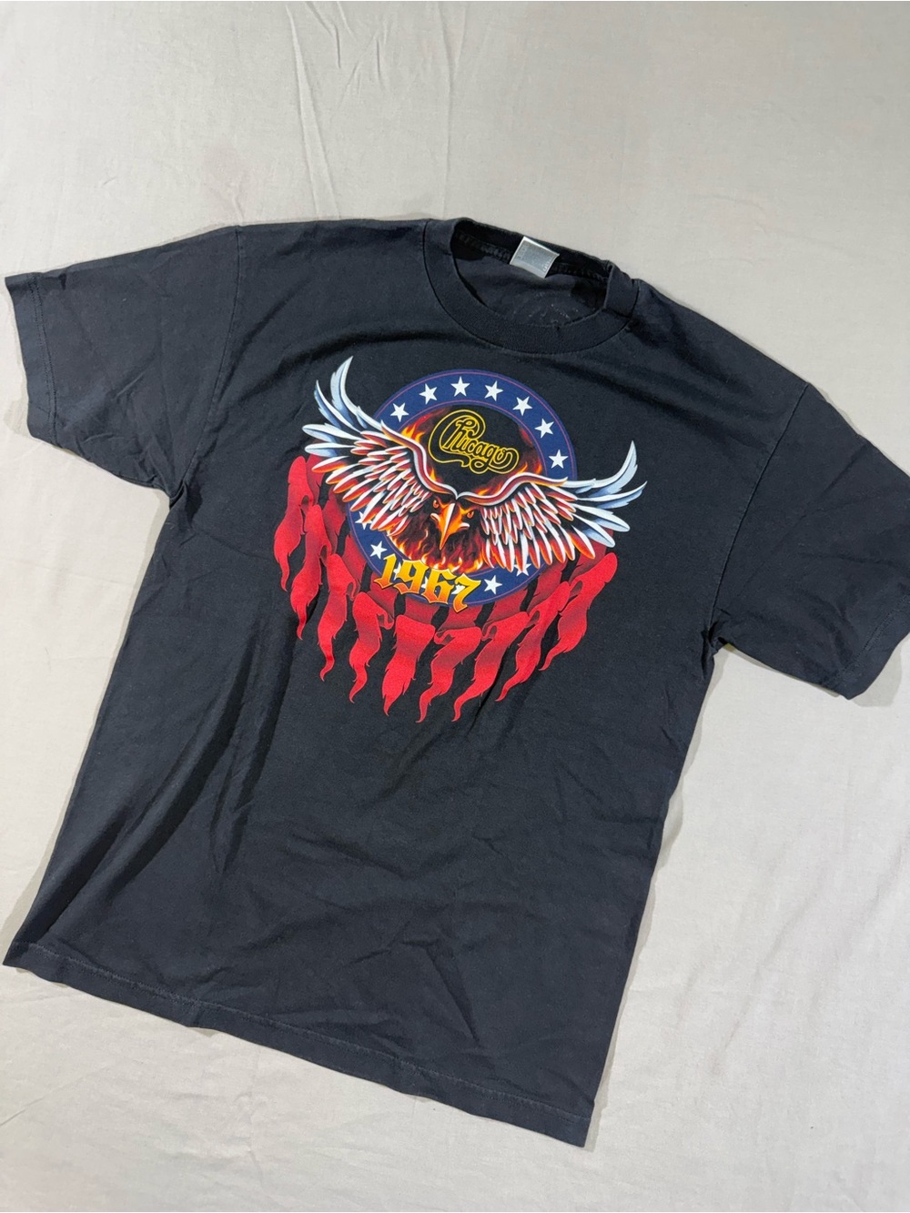 2006 Chicago Band World Tour Eagle Black Graphic Heavyweight T-Shirt